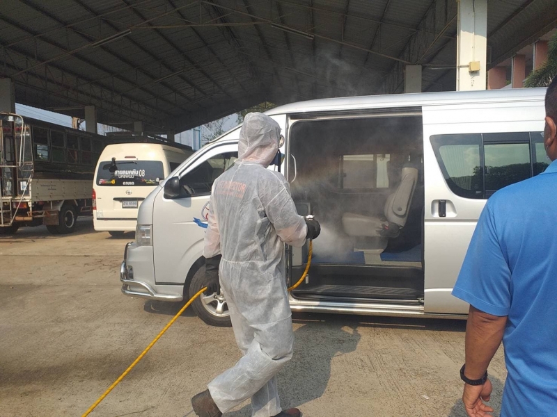 ม.นครพนม ร่วมกับด่านกักกันสัตว์นครพนม ฉีดพ่นน้ำยาฆ่าเชื้อโรคพิฆาตไวรัสCOVID-19