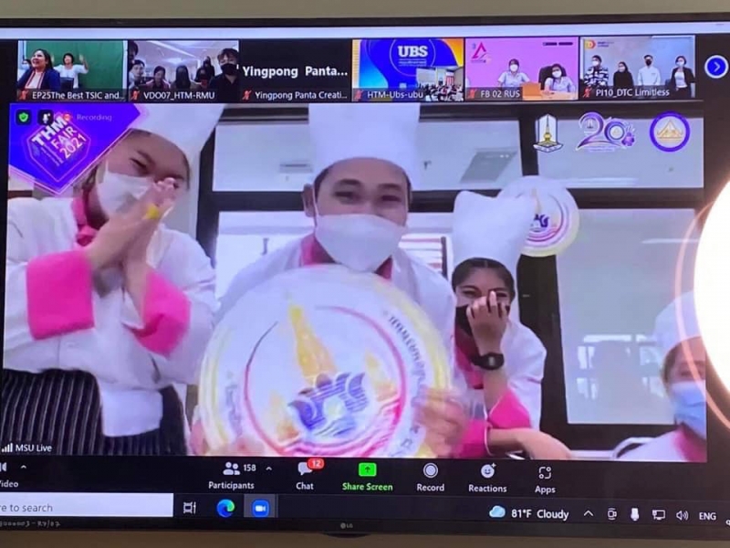 นักศึกษา วิทยาลัยการท่องเที่ยวและอุตสาหกรรมบริการ คว้ารางวัลชนะเลิศ Food and Beverage Stylist : “อยู่ดี กินดี มีสไตล์”ในยุคโควิด-19 จากการแข่งขัน THM Fair 2021