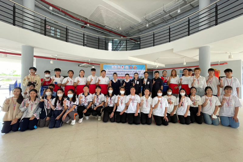 ชมรมอาสายุวกาชาด ม.นครพนม อบรมหลักสูตรพื้นฐานยุวกาชาดและการปฐมพยาบาลเบื้องต้น ประจำปี 2567