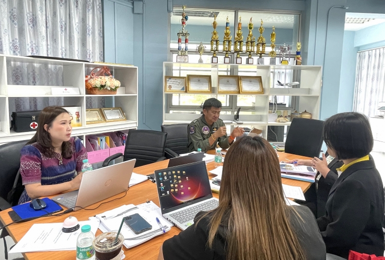 ประกันคุณภาพการศึกษา ลงพื้นที่ตรวจเยี่ยมผลการดำเนินงานประกันฯ วิทยาลัยการบิน การศึกษา และวิจัยนานาชาติ