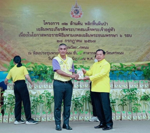 ม.นครพนม เข้ารับมอบกล้าไม้ “โครงการ 72 ล้านต้น พลิกฟื้นผืนป่า เฉลิมพระเกียรติพระบาทสมเด็จพระเจ้าอยู่หัว เนื่องในโอกาสพระราชพิธีมหามงคลเฉลิมพระชนมพรรษา 6 รอบ 28 กรกฎาคม 2567”