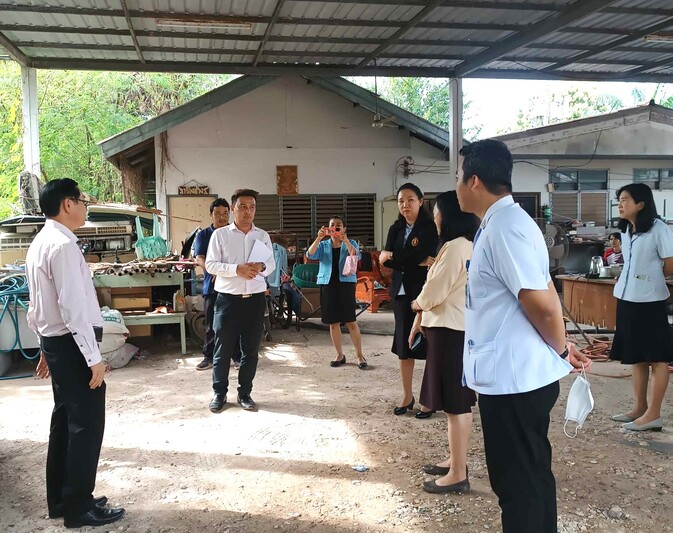 รก.อธิการบดี ลงพื้นที่ตรวจสอบการดำเนินงานก่อสร้างอาคารที่พักบุคลากร วิทยาลัยพยาบาลบรมราชชนนีนครพนม