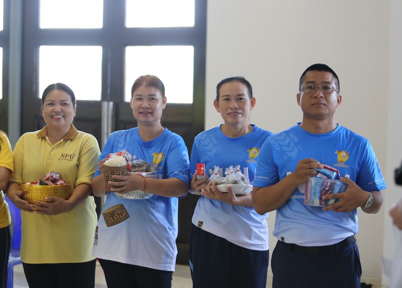 พิธีทำบุญตักบาตร วันคล้ายวันสถาปนามหาวิทยาลัยนครพนม ครบรอบ 19 ปี