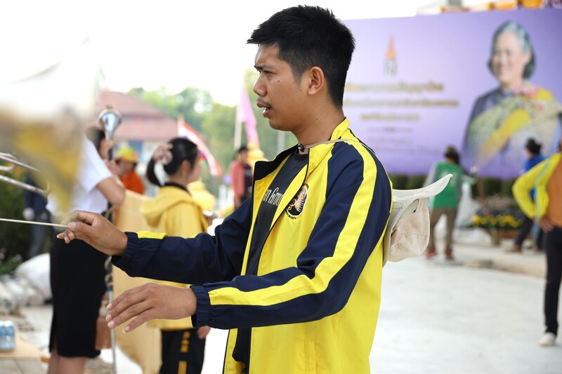 วงโยธวาทิต ม.นครพนม ซักซ้อมเพลงและขบวนนำแถวบัณฑิตงานพิธีพระราชทานปริญญาบัตร